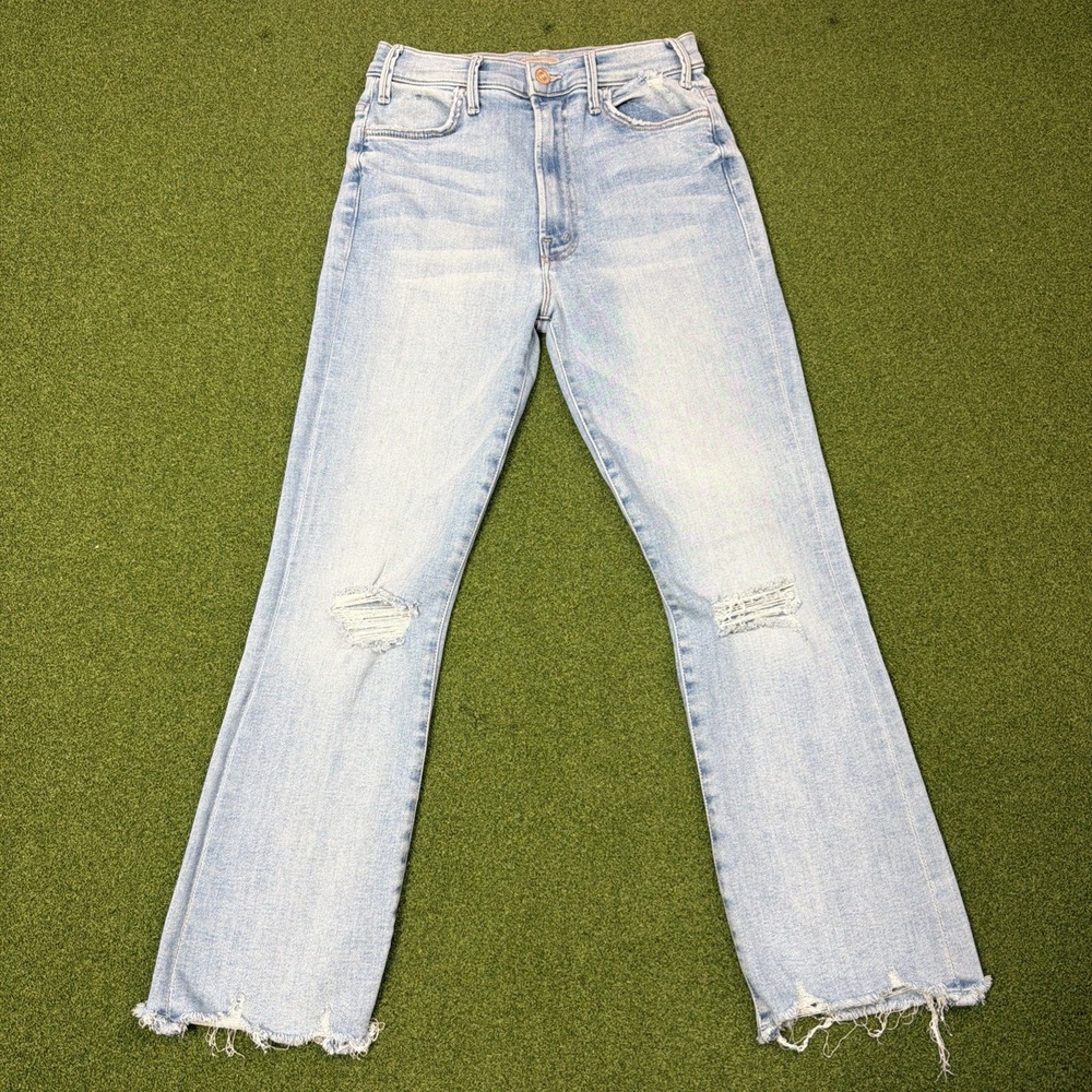 MOTHER Women's Size 28 (26) Petal Plucker Distressed The Hustler Ankle Chew Jean